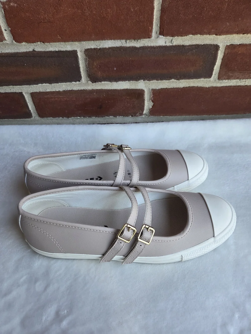 Converse Mary Jane Double Strap Flats Warm Clay Egret Gold Women's US 8.5